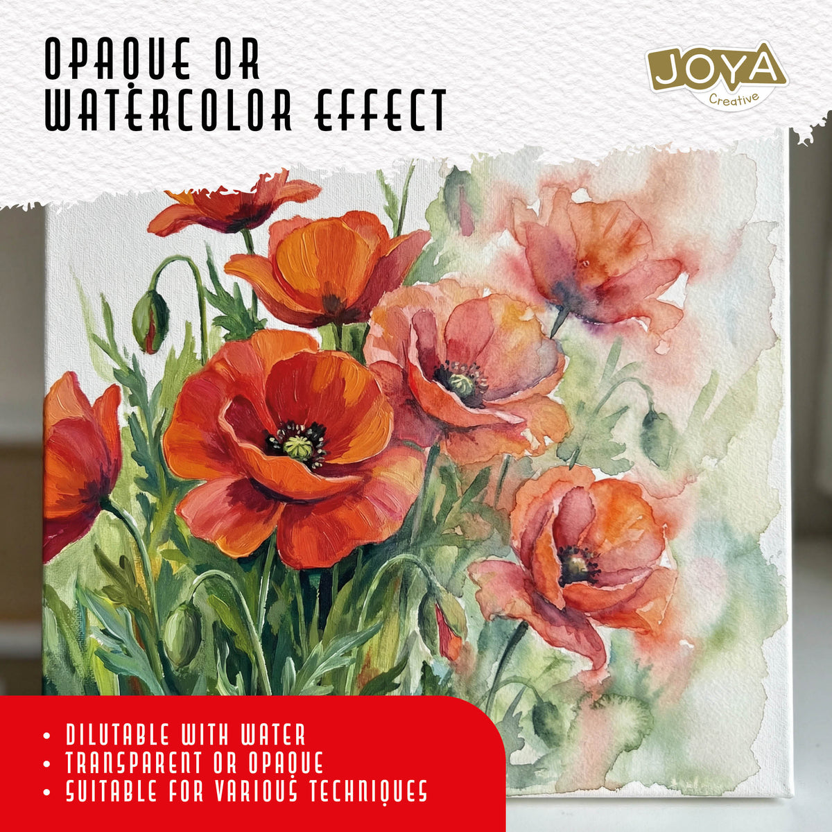 Joya Creative Acrylic Paint Set 30 Colors – 30 x 30 ml Craft Paint for Canvas, Wood, Paper, Stone and DIY Projects