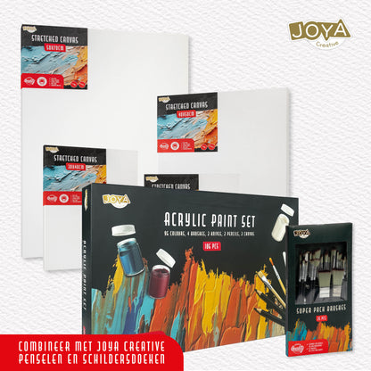 Joya Creative Complete Acrylic Paint Starter Set 96 Colours – Acrylic Paint Set with Brushes for Canvas, Wood, Stone, and Paper