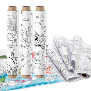 Joya Creative Colouring Roll Refill 3x10 Metres – Animal, Princess and Space Colouring Rolls for Paper Roll Holder