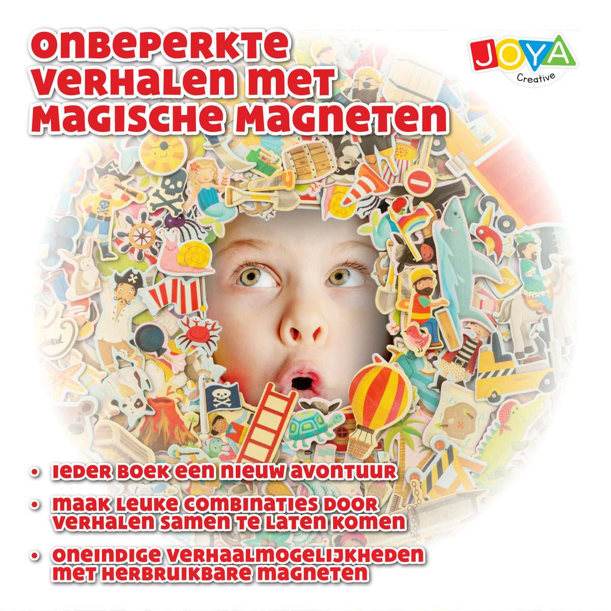 Joya Creative Magnetic Book Set 4-in-1 – Magnetic Game with 150 Magnets, Stories and Animals for Children