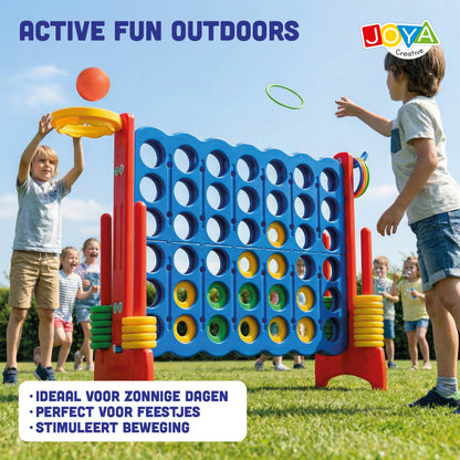 Joya Creative Juguete de exterior 3 en 1 – XXL 4 en raya, juego de baloncesto y juego de lanzamiento de aros para interior y exterior