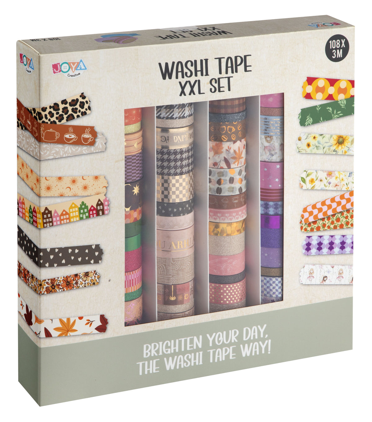 Joya Creative Set de cinta washi de 108 piezas – Accesorios para bullet journal, scrapbooking y journaling