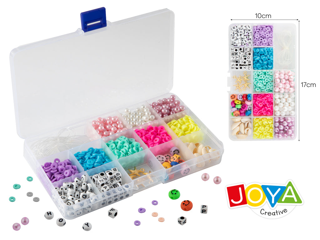 Joya Creative Sieraden Maken Set 1500+ Delig – Kralenset voor Armbandjes Maken met Katsuki Kralen, Parels, Letterkralen & Bedels