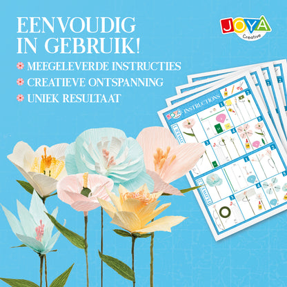 Joya Creative Set para hacer flores de papel crepé – Kit de manualidades DIY para hacer flores de papel con instrucciones