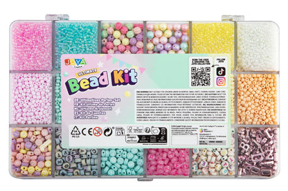 Joya Creative Luxe Bead Set 10,000 Pieces Pastel Pop Party - Bracelet Making with Letter Beads, Glass Beads, and Storage Box