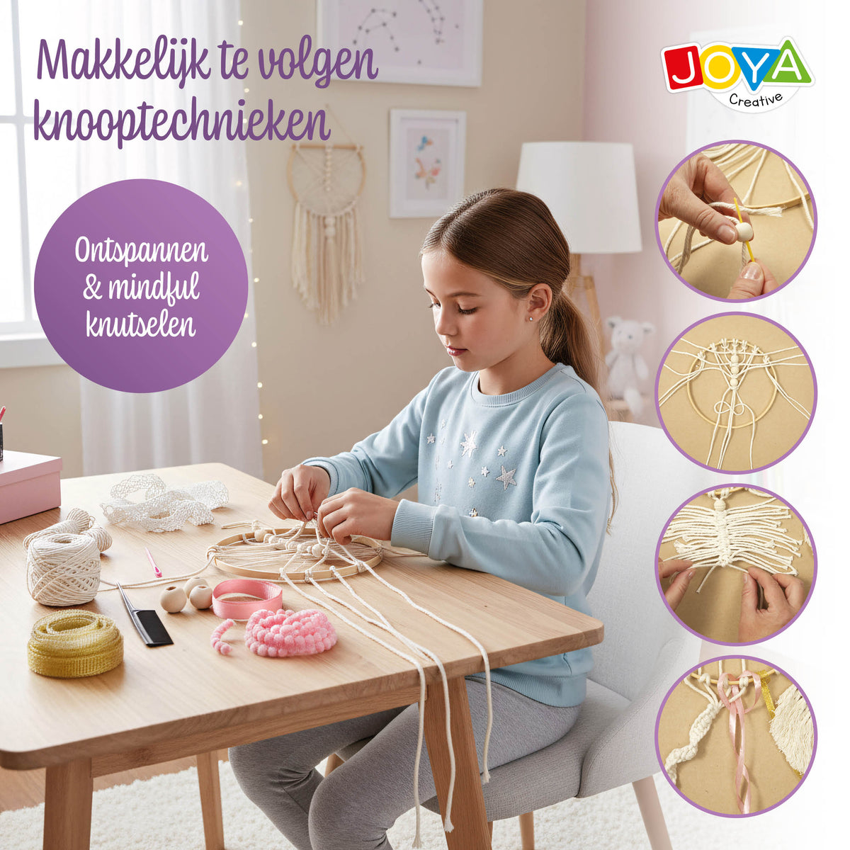 Joya Creative Macramé Dream Catcher Craft Kit – DIY Dream Catcher Making with Step-by-Step Instructions