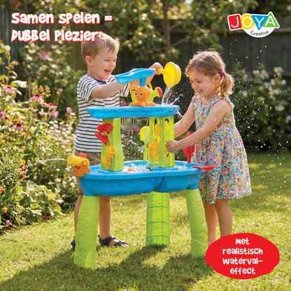 Joya Creative Mesa de agua azul y verde de 34 piezas – Mesa de juegos de agua para niños con cascada y accesorios