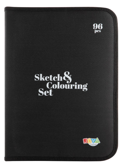 Joya Creative Set profesional de dibujo de 96 piezas – Lápices de colores, lápices de grafito y lápices de boceto en un lujoso maletín de almacenamiento