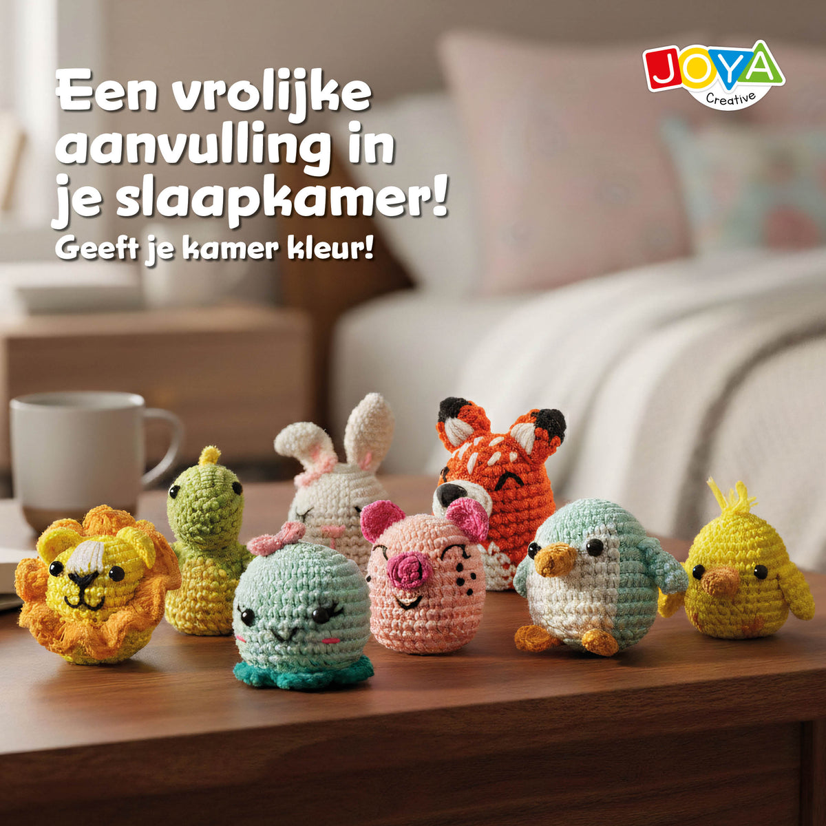 Joya Creative Kit de ganchillo de animales de 8 piezas – Set completo de amigurumi con 8 animales para principiantes y adultos