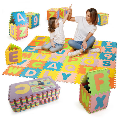 Joya Creative Speelmat XL 180x180 cm – 86 Delige Puzzelmat van EVA Foam voor Baby's en Kinderen