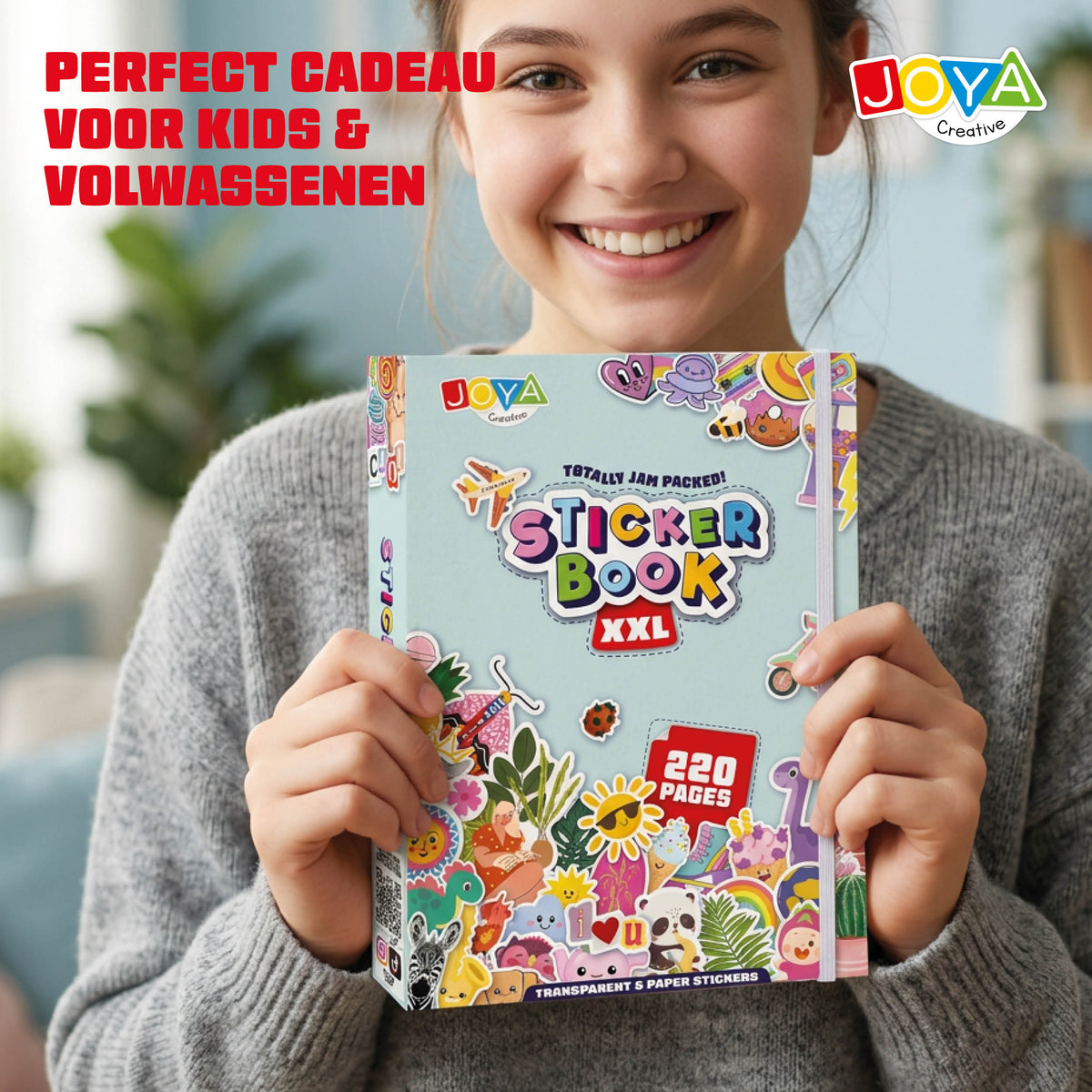 Joya Creative Libro de pegatinas XXL con 8.500 pegatinas – Libro de bullet journal, scrapbooking y journaling con 200 páginas