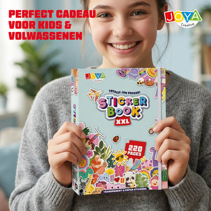 Joya Creative Libro de pegatinas XXL con 8.500 pegatinas – Libro de bullet journal, scrapbooking y journaling con 200 páginas