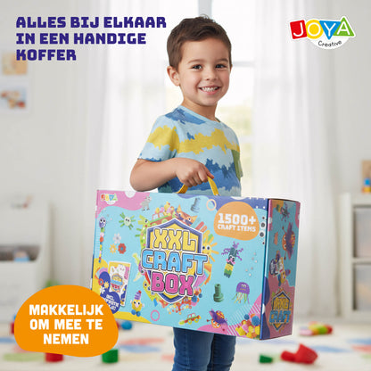 Joya Creative Maletín XXL de manualidades para niños – Set completo de manualidades con más de 1500 materiales en un maletín
