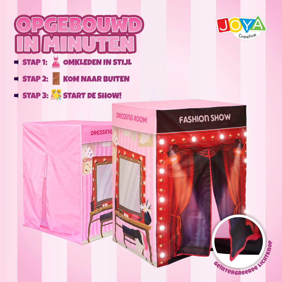 Joya Creative Fashion Show Play Tent with LED Lighting – Glamour Playhouse for Girls Indoors and Outdoors