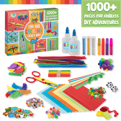 Joya Creative Maletín de manualidades de 1000 piezas - Kit de manualidades para niños