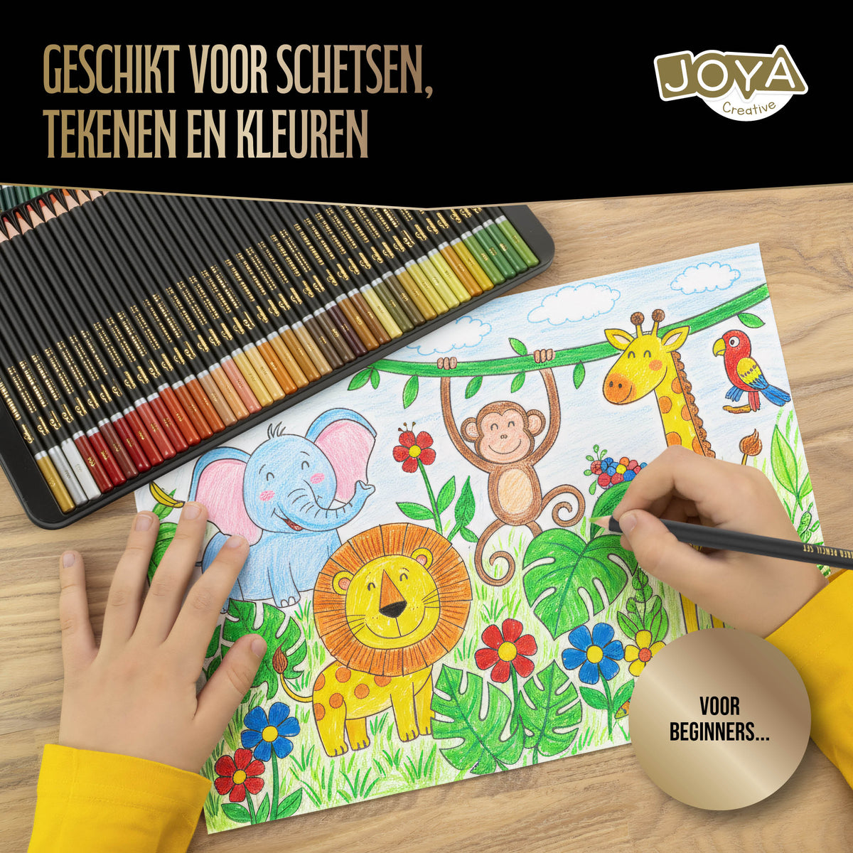 Joya Creative Set profesional de lápices de colores de 120 colores – Set de dibujo premium para adultos y niños en una caja de lujo
