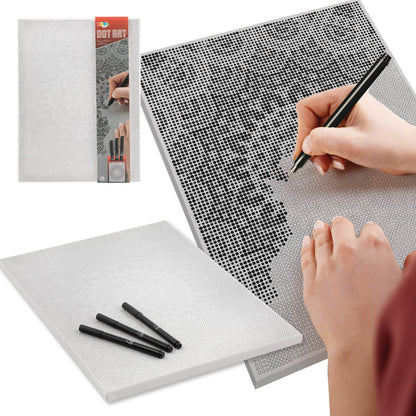 Joya Creative Mandala de pintura con puntos 40x30 cm – Cuadro de pintura con puntos para adultos, incluye 3 rotuladores finos y manual