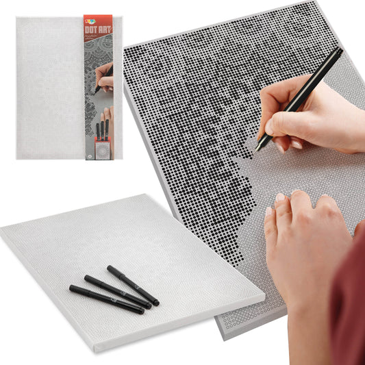 Joya Creative Dot Painting Mandala 40x30 cm – Dot Painting for Adults including 3 Fineliners and Manual
