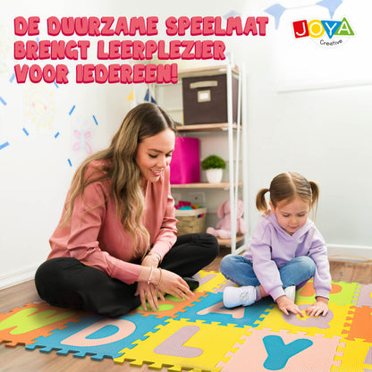 Joya Creative Speelmat XL 180x180 cm – 86 Delige Puzzelmat van EVA Foam voor Baby's en Kinderen