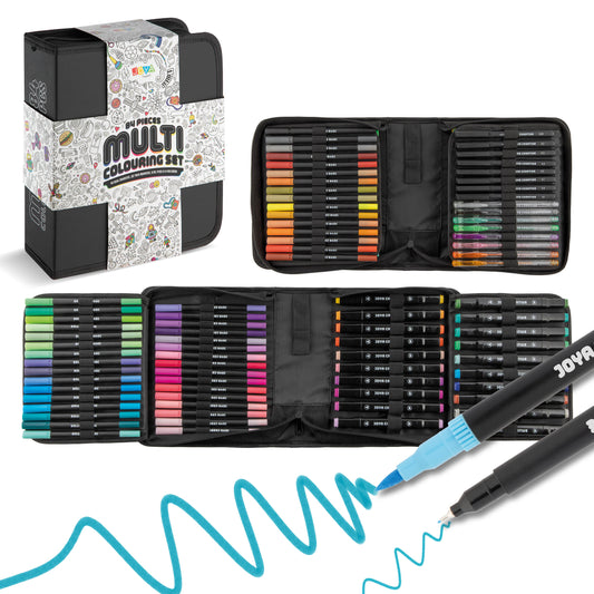 Joya Creative Creatieve Stiften Set 84 Delig – Twinmarkers, Brushpennen, Fineliners en Gelpennen in Luxe Opbergwallet