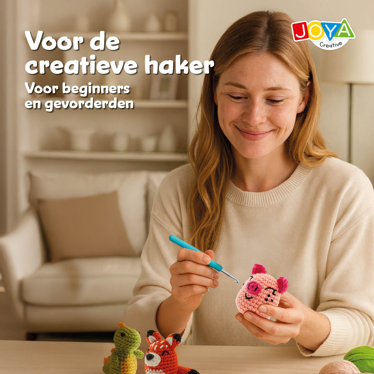 Joya Creative Kit de ganchillo de animales de 8 piezas – Set completo de amigurumi con 8 animales para principiantes y adultos