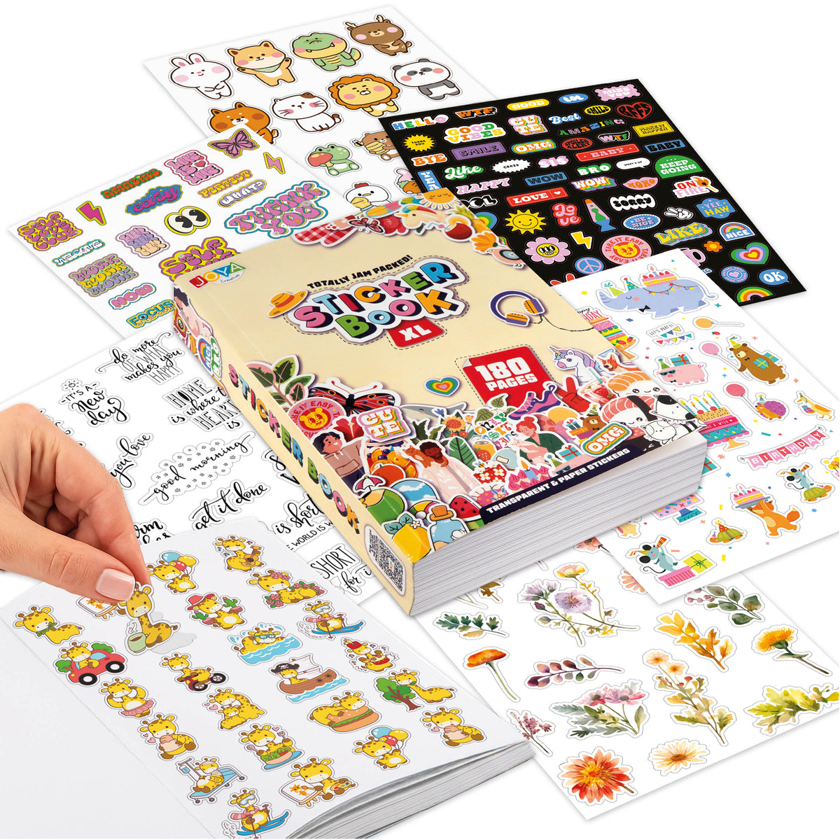 Joya Creative Libro de pegatinas XL – 7.500 pegatinas para decorar diarios, scrapbooking, bullet journals y agendas