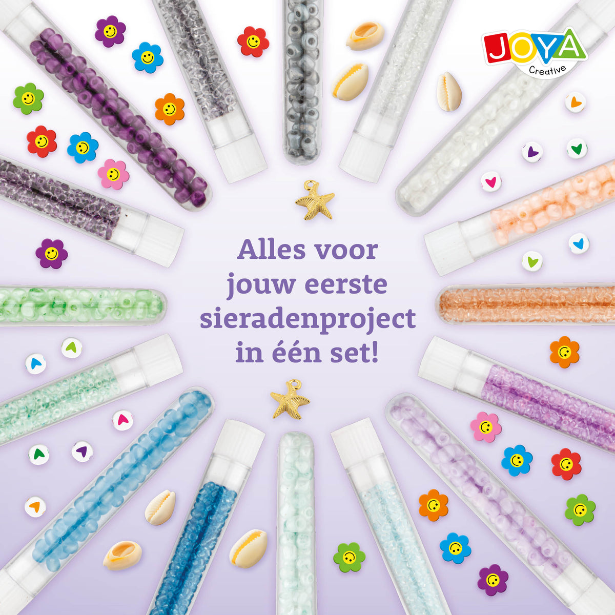 Joya Creative Beads Set for Jewelry Making – Starter Pack with 16 Types of Beads, Charms & Accessories
