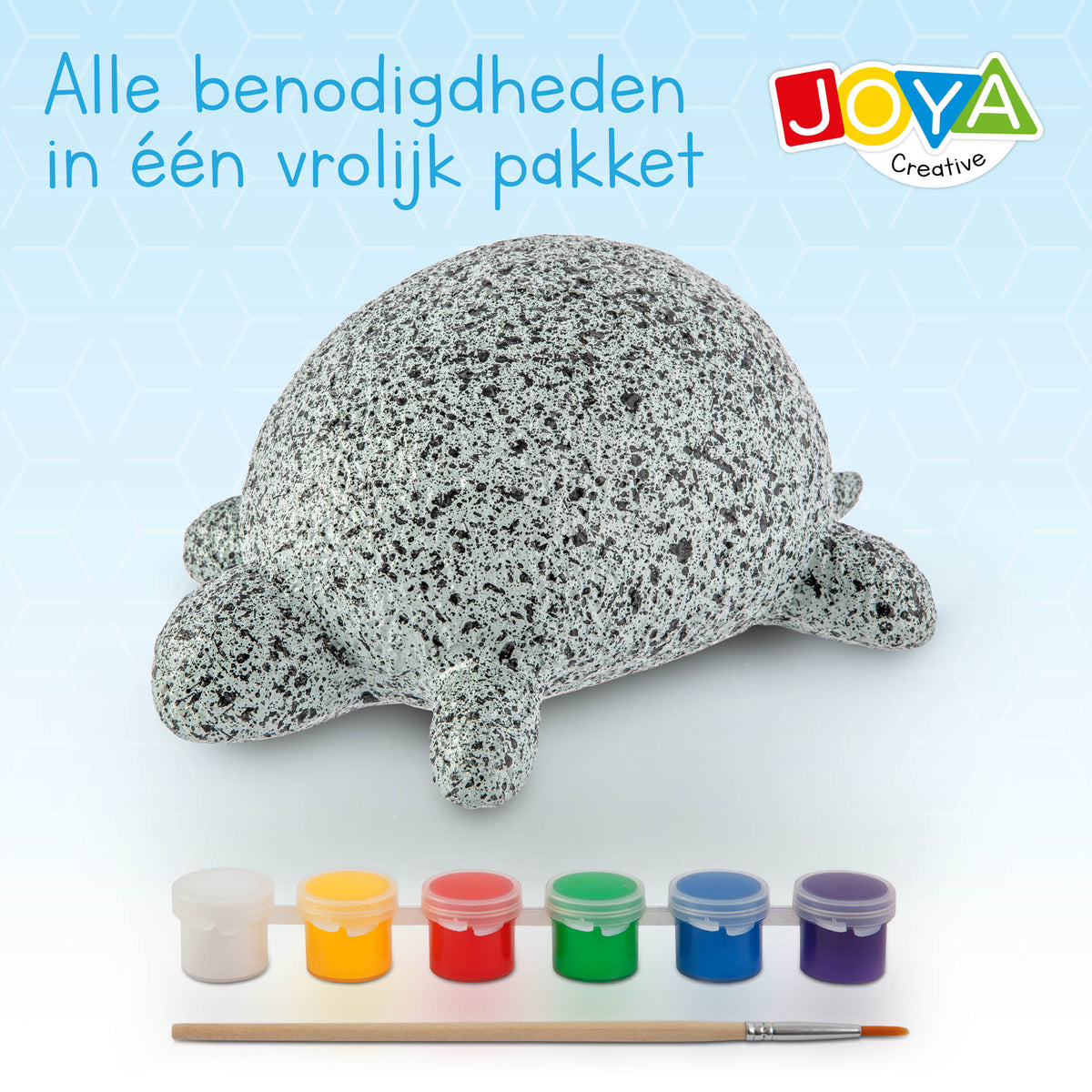 Joya Creative Happy Stones Painting Set Turtle – Complete Stone Painting Set for Children with Paint & Brush