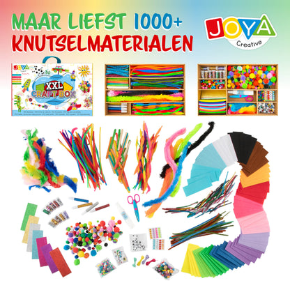 Joya Creative Knutselkoffer 1000 Delig – Complete Knutselset voor Kinderen met Knutselspullen in Opbergkoffer