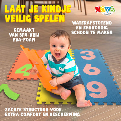 Joya Creative Speelmat XL 180x180 cm – 86 Delige Puzzelmat van EVA Foam voor Baby's en Kinderen