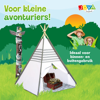 Joya Creative Tipi Tent for Children – Wigwam Play Tent with Floor Mat and FSC Wooden Poles