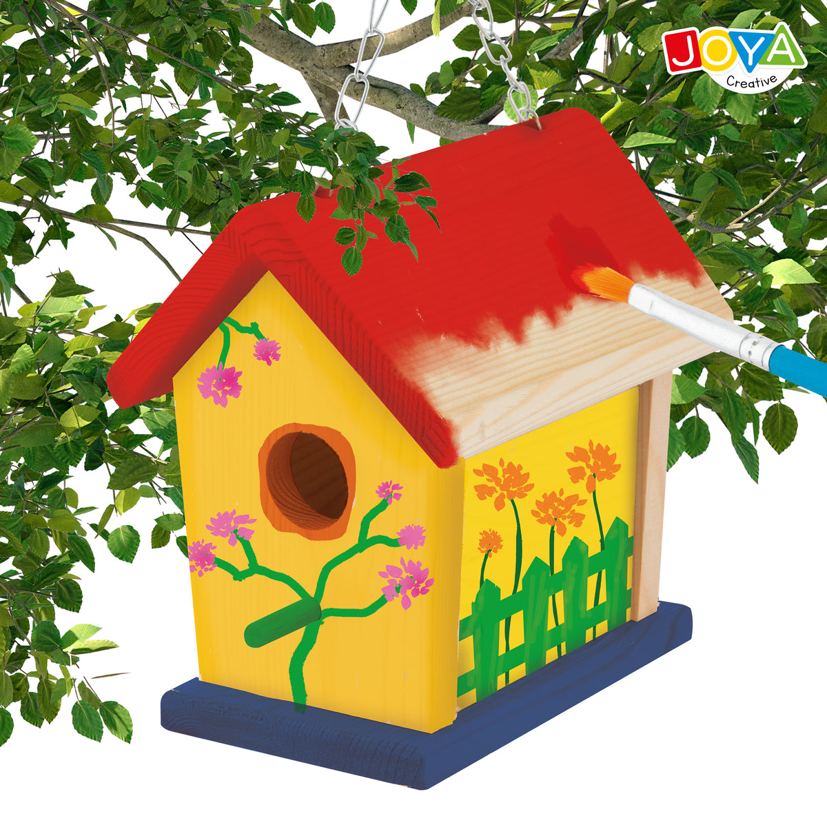 Joya Creative Kit para construir y pintar una casita para pájaros – Construye y pinta tu propia casita para pájaros para el jardín
