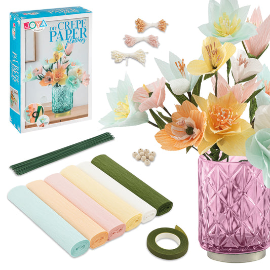 Joya Creative Crepe Paper Flower Making Set - DIY Craft Kit for Paper Flowers with Instructions