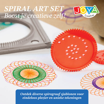 Joya Creative Set de arte en espiral de 24 piezas – Kit de dibujo de espirógrafo con lujoso maletín de madera