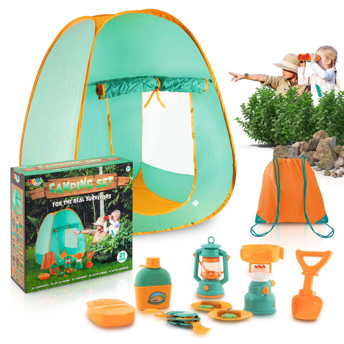 Joya Creative Camping Playset with Pop-up Tent – Camping Set for Children with Outdoor Accessories