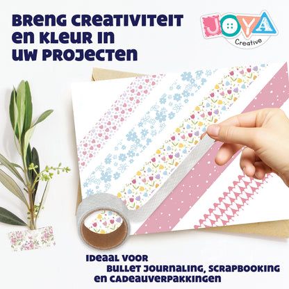 Joya Creative Washi Tape Mega Set 72 Delig – Decoratieve Masking Tape voor Bullet Journaling, Knutselen & Scrapbooking
