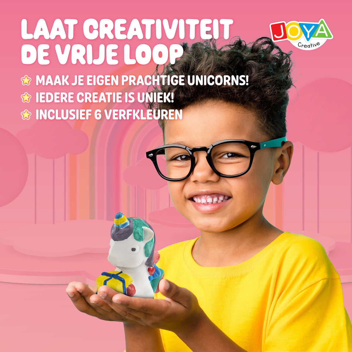 Joya Creative Unicorn Pour and Paint Set – Make 6 Unicorns with Paint and Brushes
