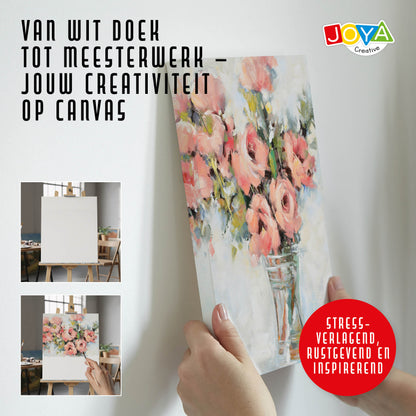 Joya Creative Lienzos para pintar 30x40 cm – Set de 12 lienzos de 100% algodón para pintura acrílica, pintura al óleo y técnicas de pintura