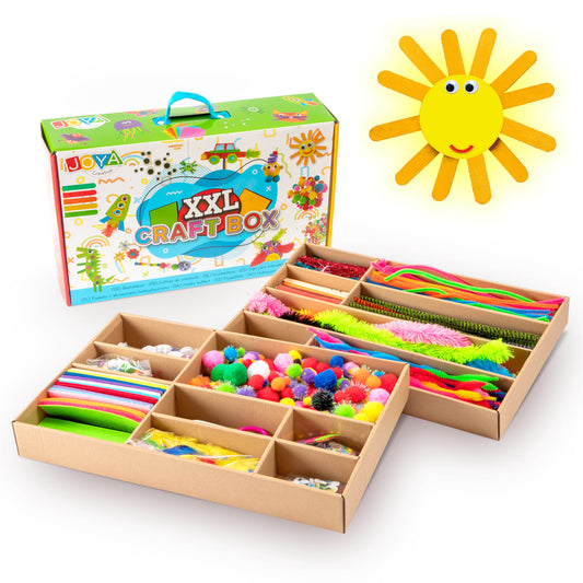 Joya Creative Craft Case 1000 Pieces – Complete Craft Kit for Kids with Craft Supplies in Storage Case