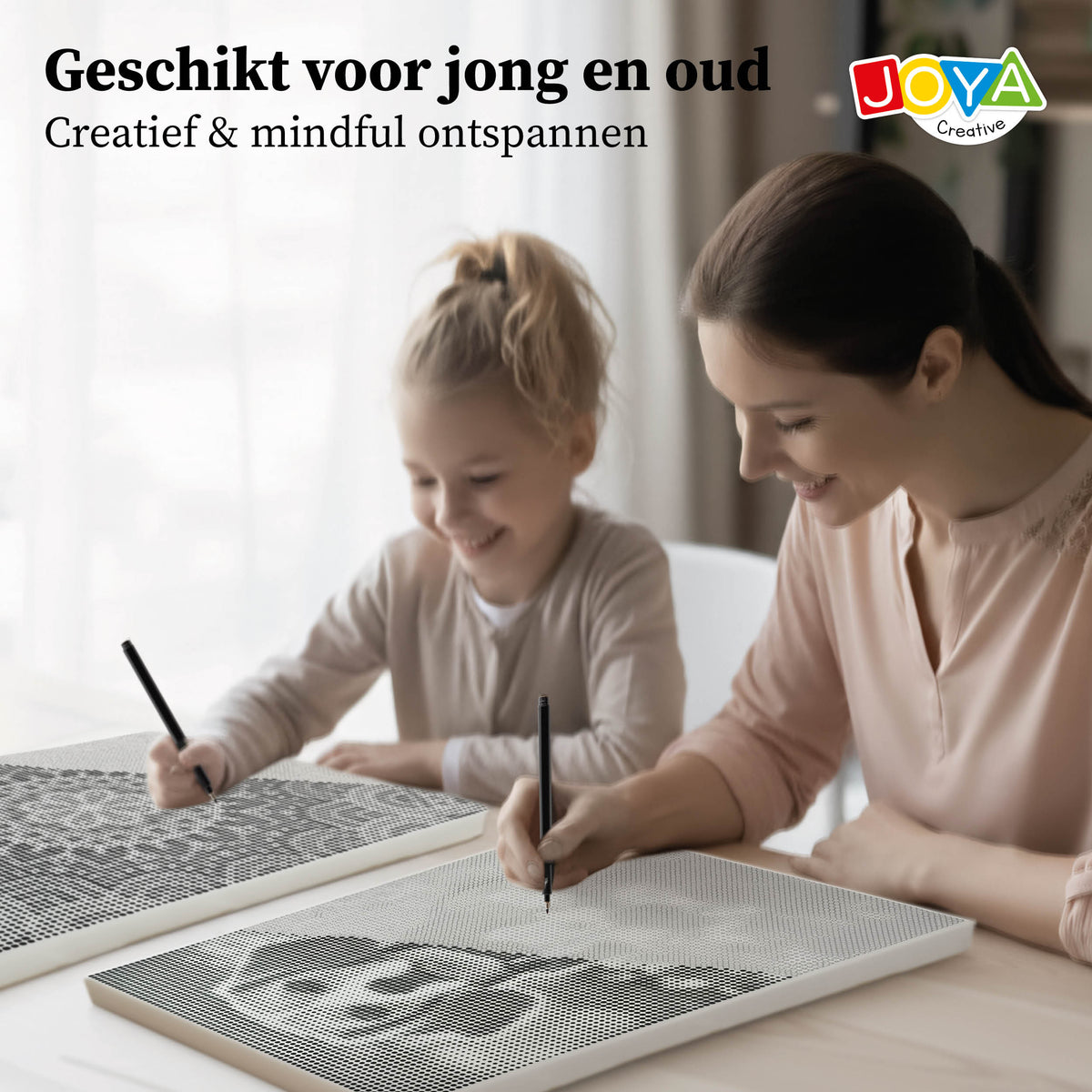 Joya Creative Dot Painting Perro 40x30 cm – Cuadro de pintura con puntos para adultos, incluye 3 fineliners y guía de inspiración