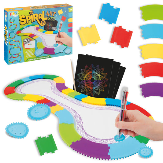 Joya Creative Luxe Spirograaf Designer Art Set 60 Delig – Mandala Tekenpakket met Scratch Art en Montessori Speelgoed