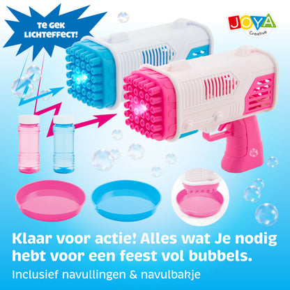 Joya Creative Bubble Wand with LED Lighting - Automatic Bubble Gun for Kids Including Bubble Solution