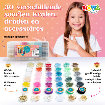 Joya Creative Luxe Bead Set 6500 Pieces – Jewelry Making with 30 Types of Beads, Charms & Accessories