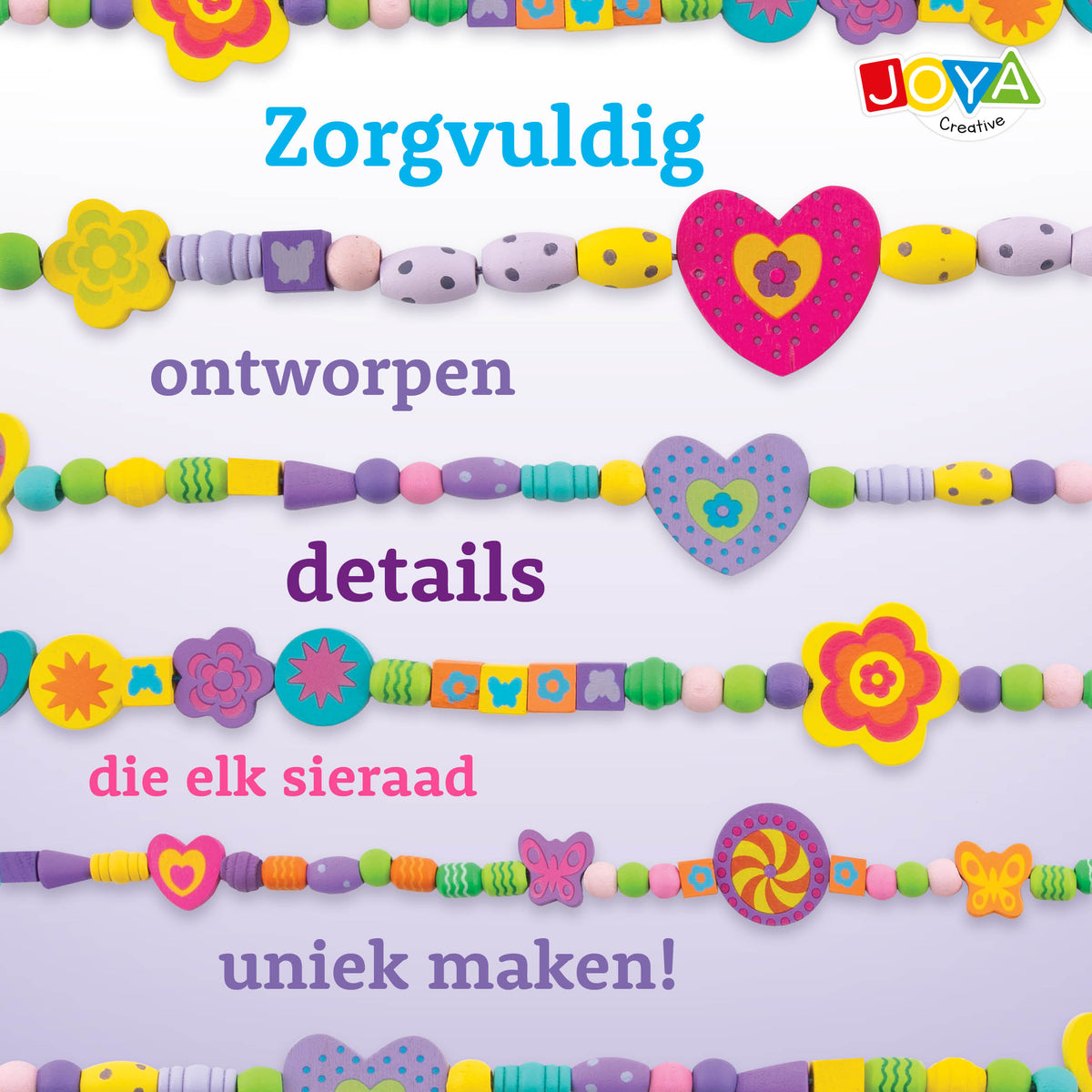Joya Creative Set de 142 piezas para hacer joyas de madera - Set de abalorios FSC con caja de almacenamiento de madera para niños