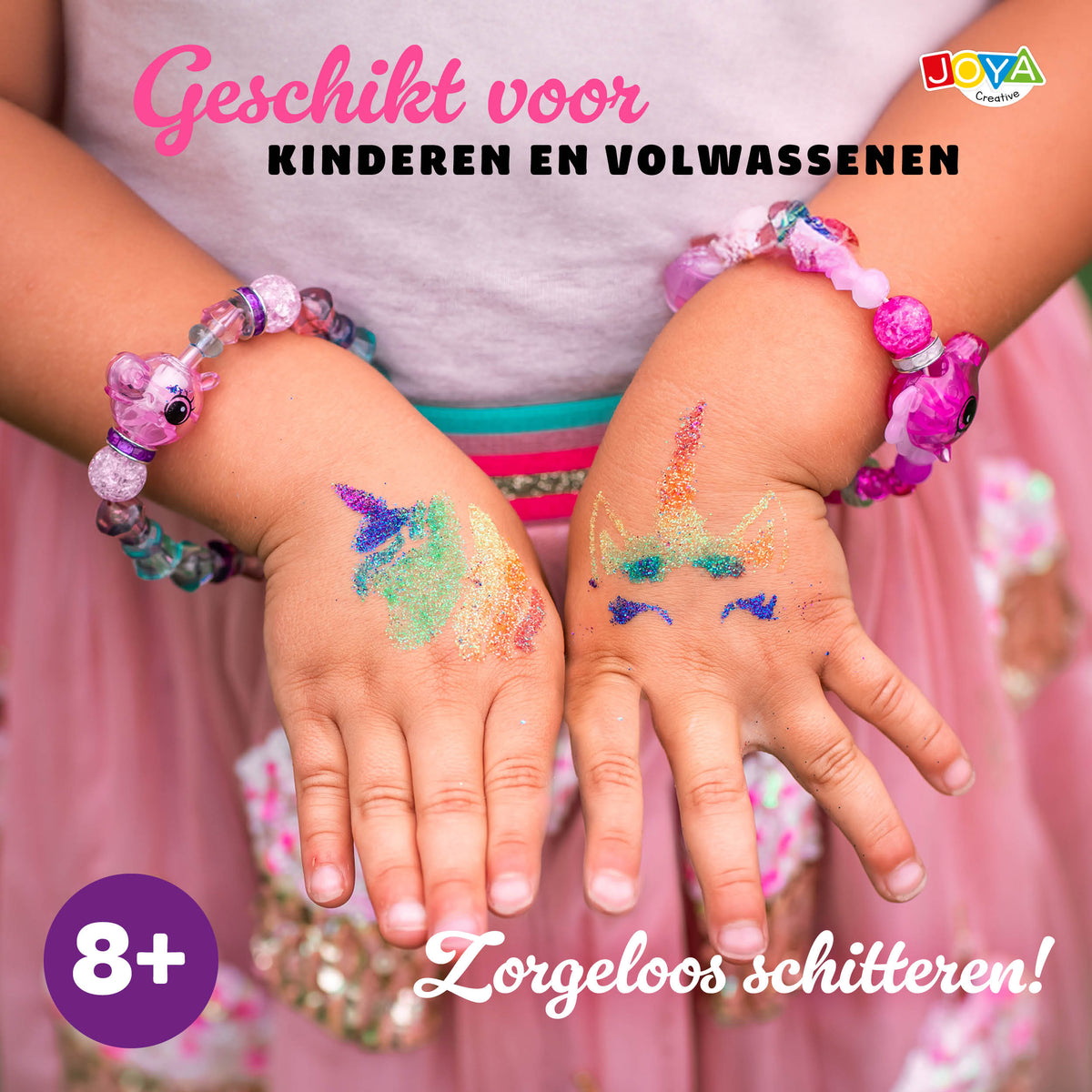 Joya Creative Set XXL de tatuajes con purpurina – Purpurina biodegradable para tatuajes de festivales, carnaval y fiestas infantiles