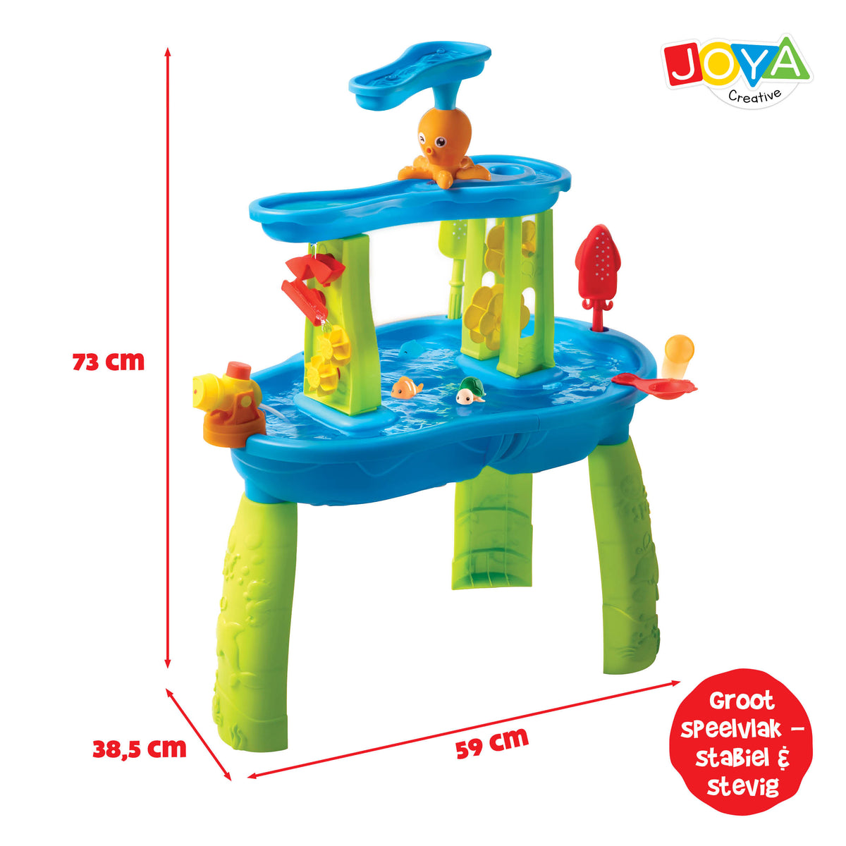 Joya Creative Mesa de agua azul y verde de 34 piezas – Mesa de juegos de agua para niños con cascada y accesorios