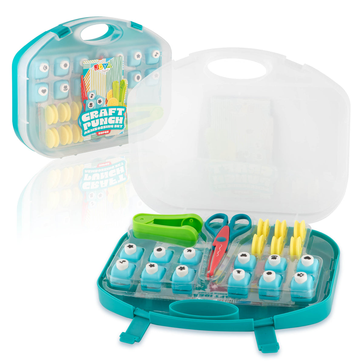 Joya Creative Punches and Embossing Set 20 Pieces – Figure Punches, Embossing Molds and Die Cut Set for Paper Crafting