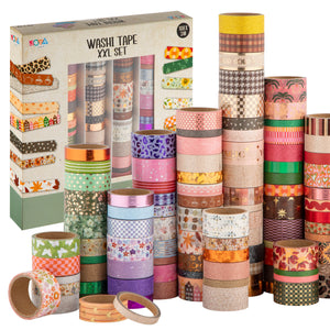 Joya Creative Washi Tape Mega Set 108 Pieces – Bullet Journal, Scrapbooking and Journaling Accessories