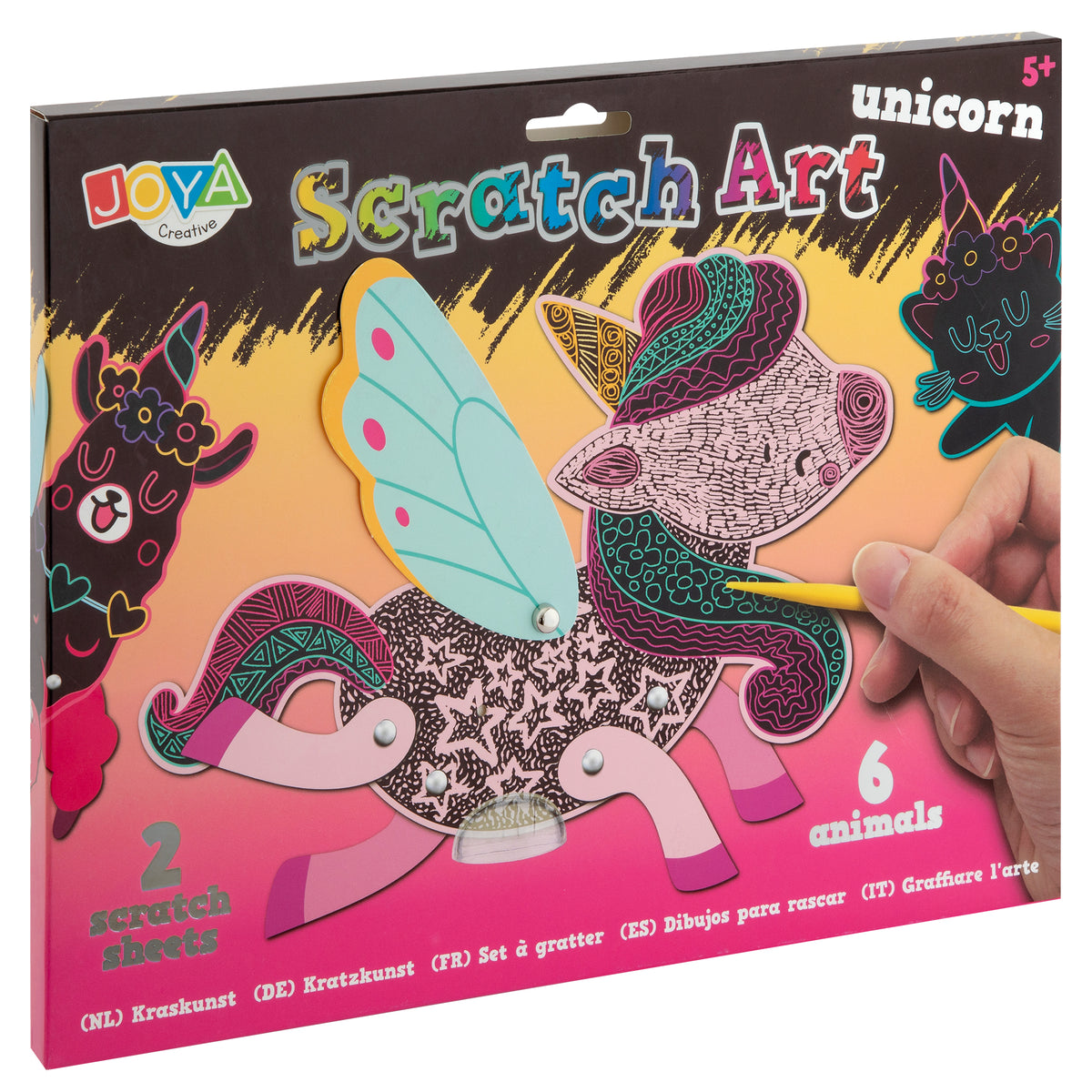 Joya Creative Unicorn Scratch Art Set - Children's Scratch Book with Animals, Scratch Drawings & Magical Rainbow Effects