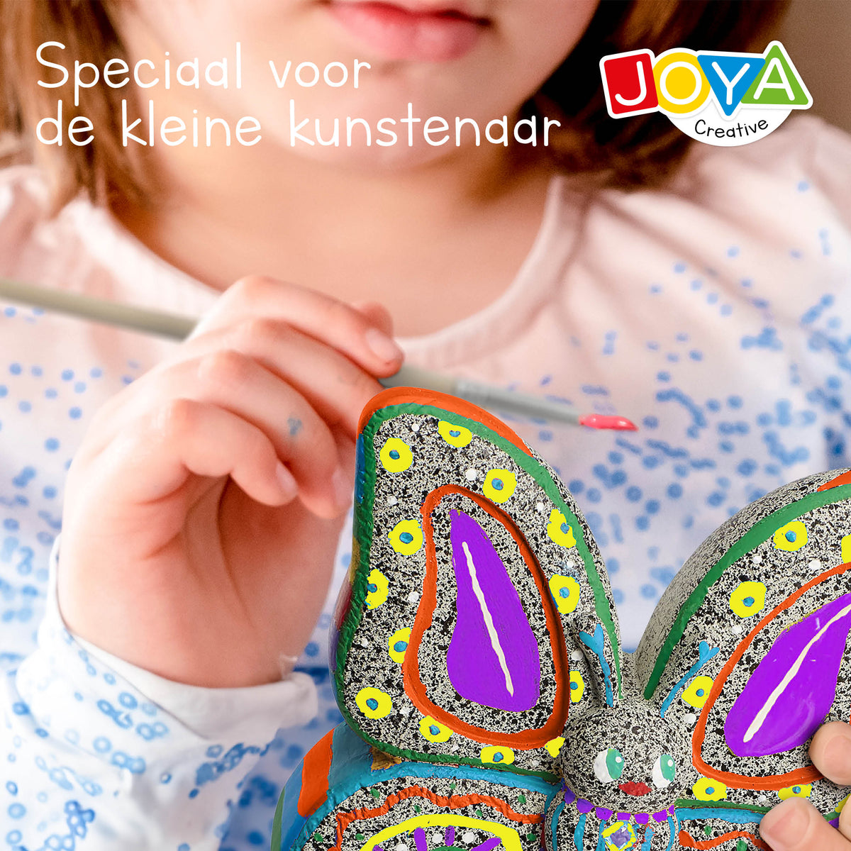 Joya Creative Happy Stones Painting Kit Animals – Complete Stone Painting Set for Kids with Paint, Brush & Butterfly Stone